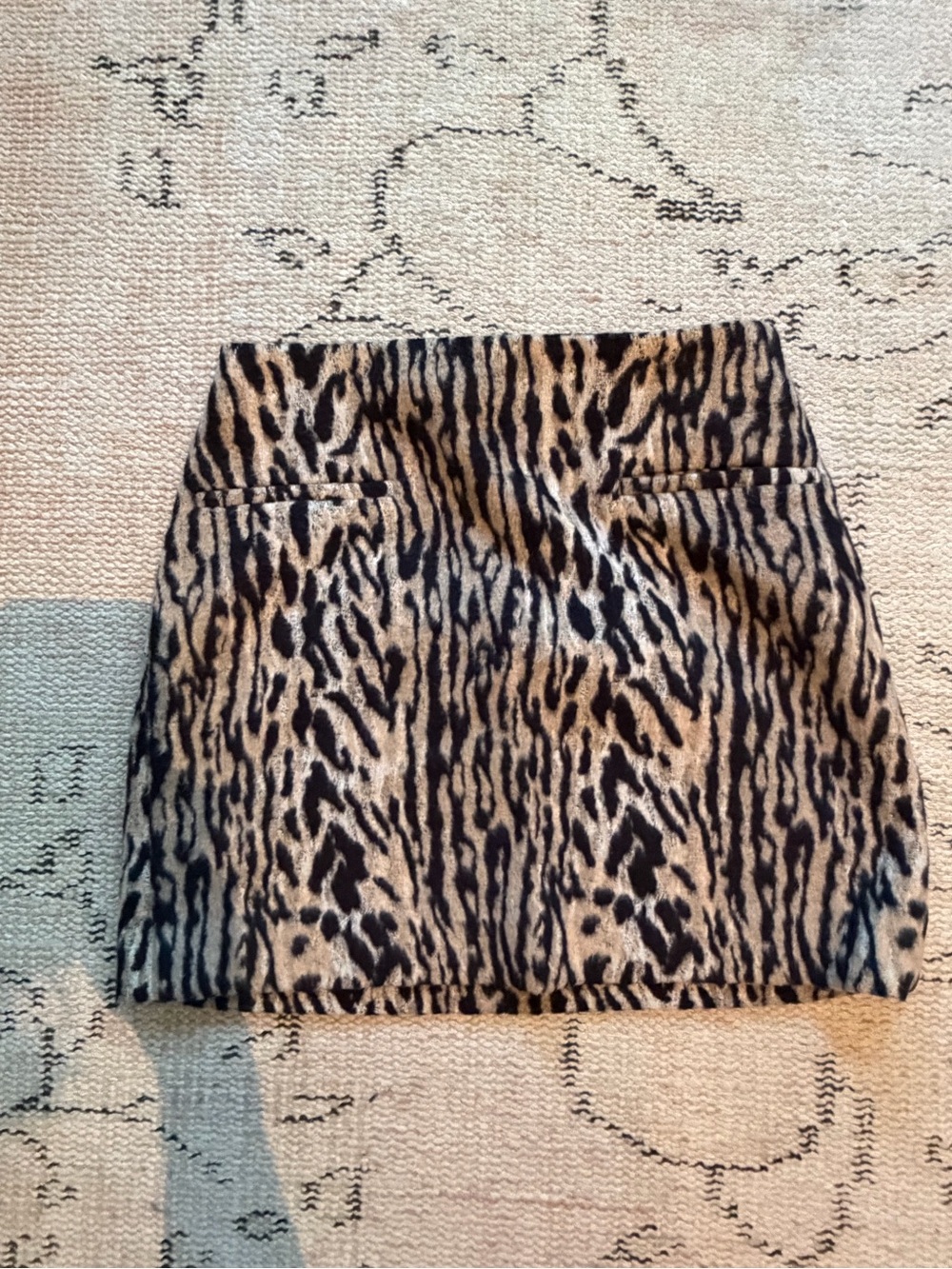 RIXO Mariah Leopard Mini Skirt